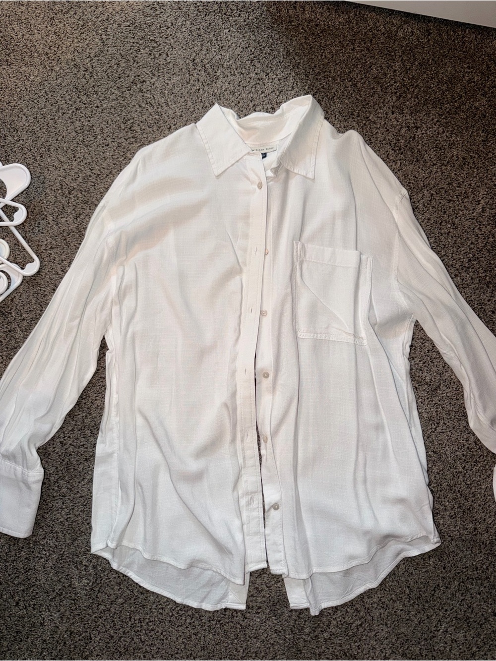 American Wagle White Button-Down Shirt Back Cut Out & Tie